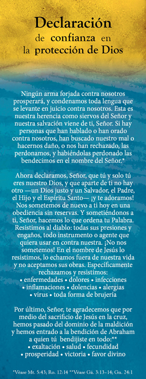 This is and image of the Declaración de confianza en la protección de Dios product.